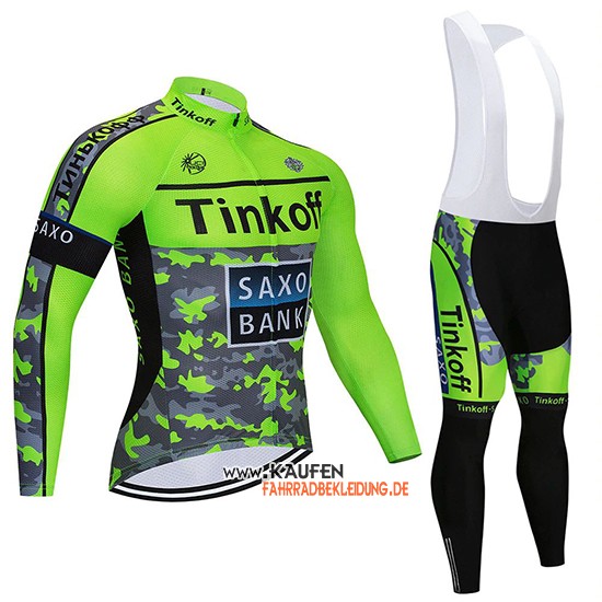 Tinkoff Saxo Bank Langarmtrikot 2020 und Lange Tragerhose Grun Tarnung